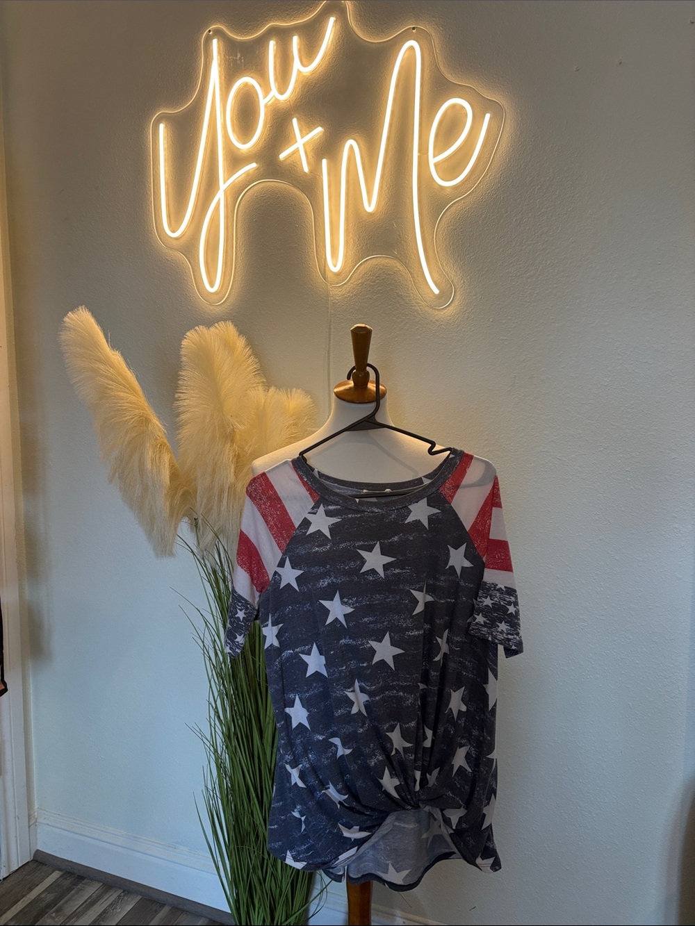 First Love Stars & Stripes Knot Front Tee - Red/Blue/White
